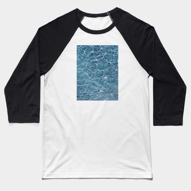 Photograph of water in blue swimming pool Baseball T-Shirt by keeplooping